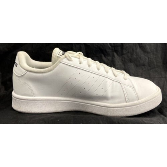 Adidas Grand Court White Leather 3-Stripe Lace Up Men’s Shoes Size 8.5 - Picture 2 of 10